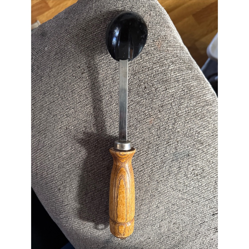 Bonny USA Vintage Black Spoon Ladle with Wooden Handle Kitchen Utensil‎